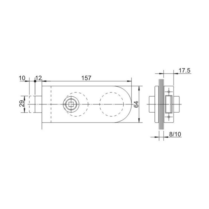 loopslot-afgerond-voor binnendeur-technische-tekening